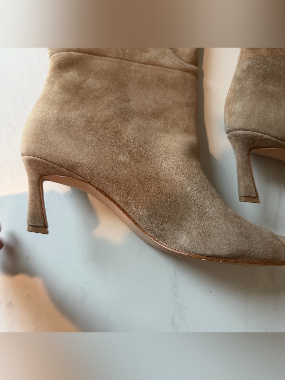 Steve Madden Lavan Suede Ankle Boots in Oatmeal - Picture 3 of 7
